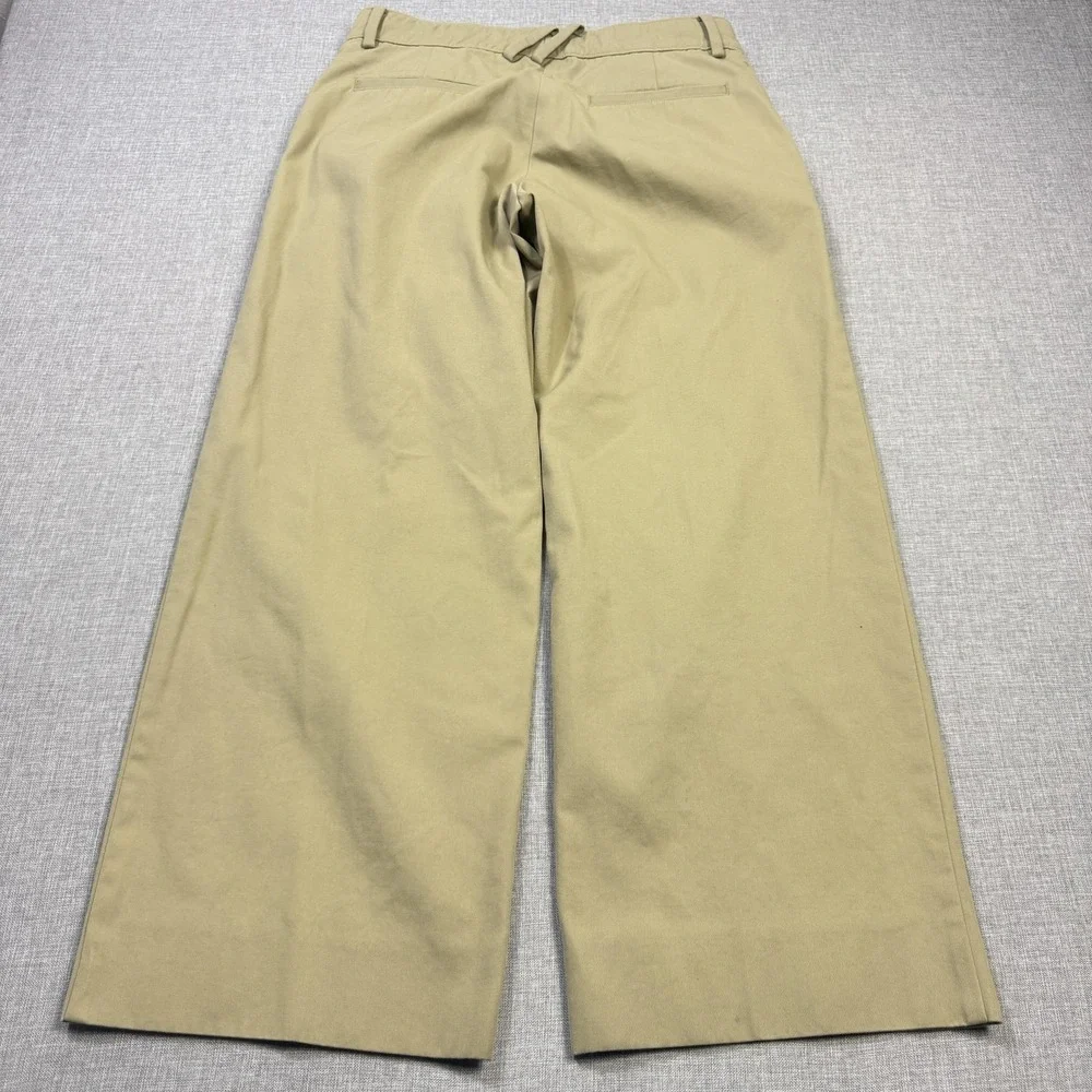 Burberry Uniform Chino Pants Mens 48x28 Beige Wide-Leg Canvas Pockets Flat Front